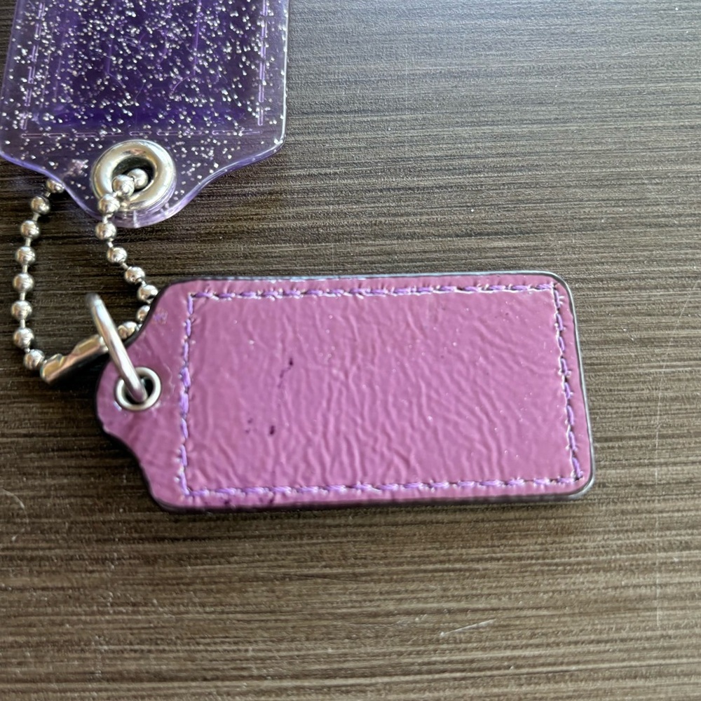 Coach Poppy Hang Tag Set (3” Clear Purple Silver Glitter & 2.5” Purple Patent) - Picture 9 of 9